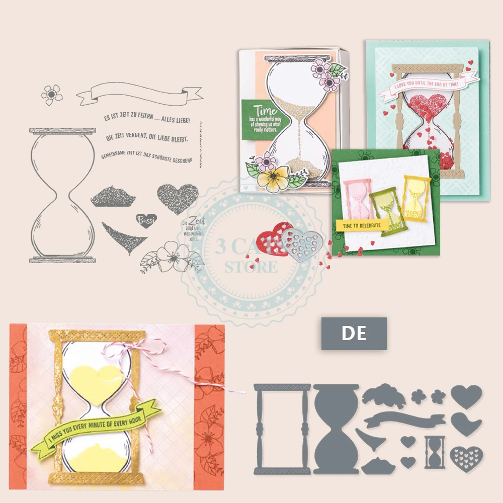 

MP745 Hourglass Flower Clear Stamps And Metal Cutting Dies For Diy Handmade Card Scrapbooking Press Decoration Craft Cut Dies