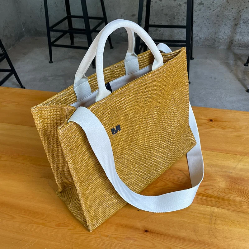 

2022 New High Quality Senior Designer Tote Bag Vintage Straw Stitched Large Capacity Single Shoulder Bag Women Fashion Handbags