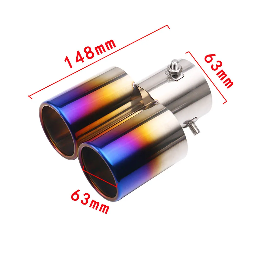 Двойной наконечник выхлопной трубы 2 5 дюйма ID входной вход скрученный край из