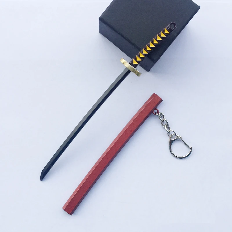 

Брелок для ключей, 3D мини-нож с колесиком от солнца, креативный брелок для ключей из японского аниме, держатель инструментов, кард катаны, са...