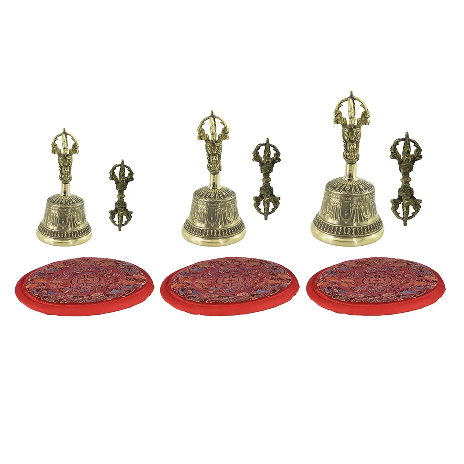 

Tibetan Buddhist Meditation Set, Vajra Bell Copper Tibetan Buddhism Copper Pestle Bells Meditation Supplies Home Ornament