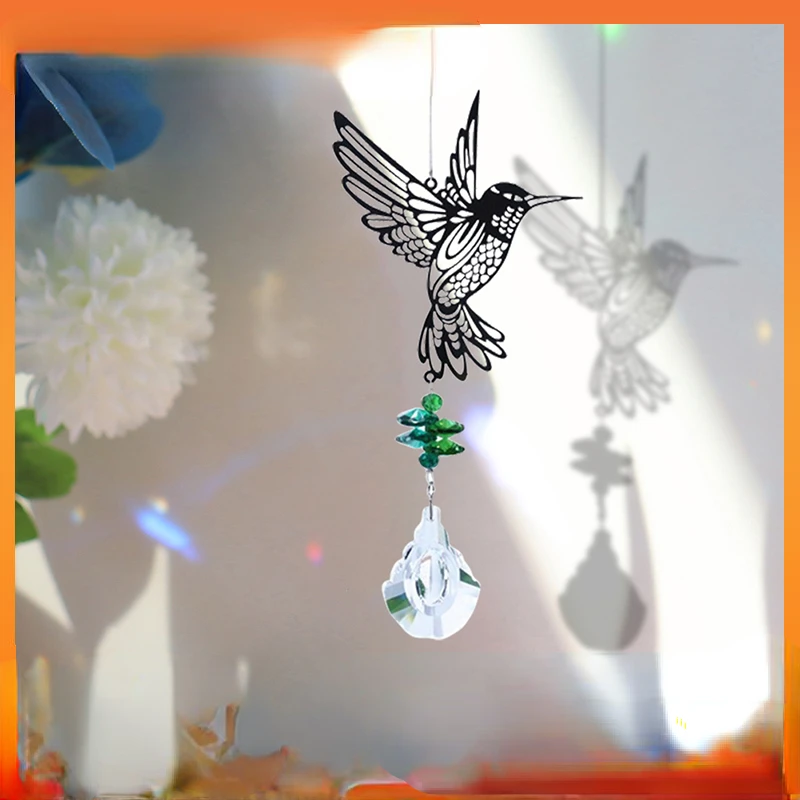 

Sun Prisms Glass Chandelier Solar Hummingbird Owl Wind Chimes Rainbow Chaser Hanging catcher Curtain Pendant Decoration