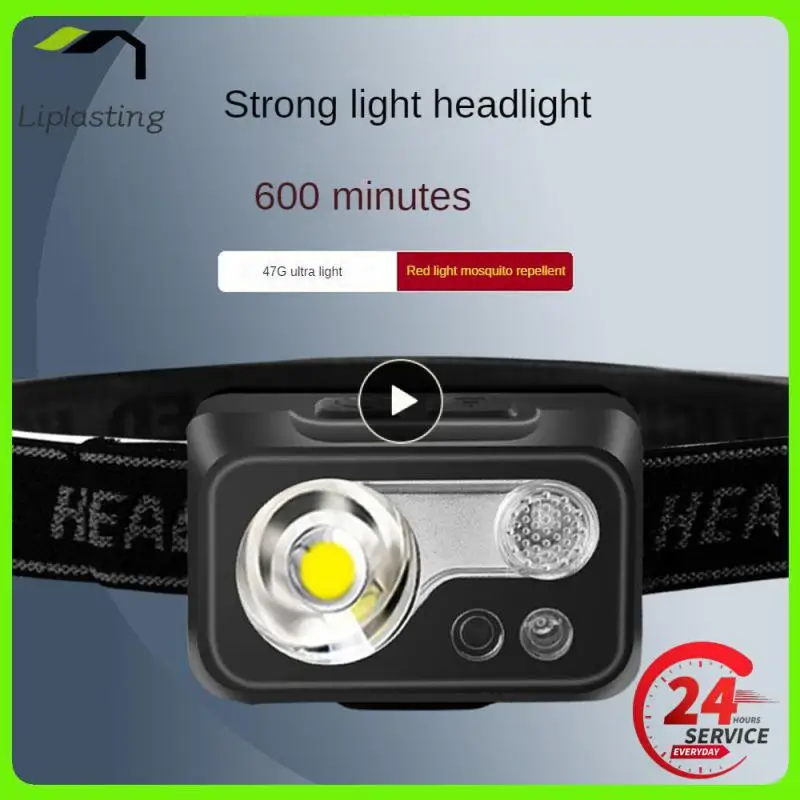 

Night Fishing Outdoor Headlights Sensing Head Flashlight Night Running Headlights Camping Equipments Usb Charging Headlamp Small