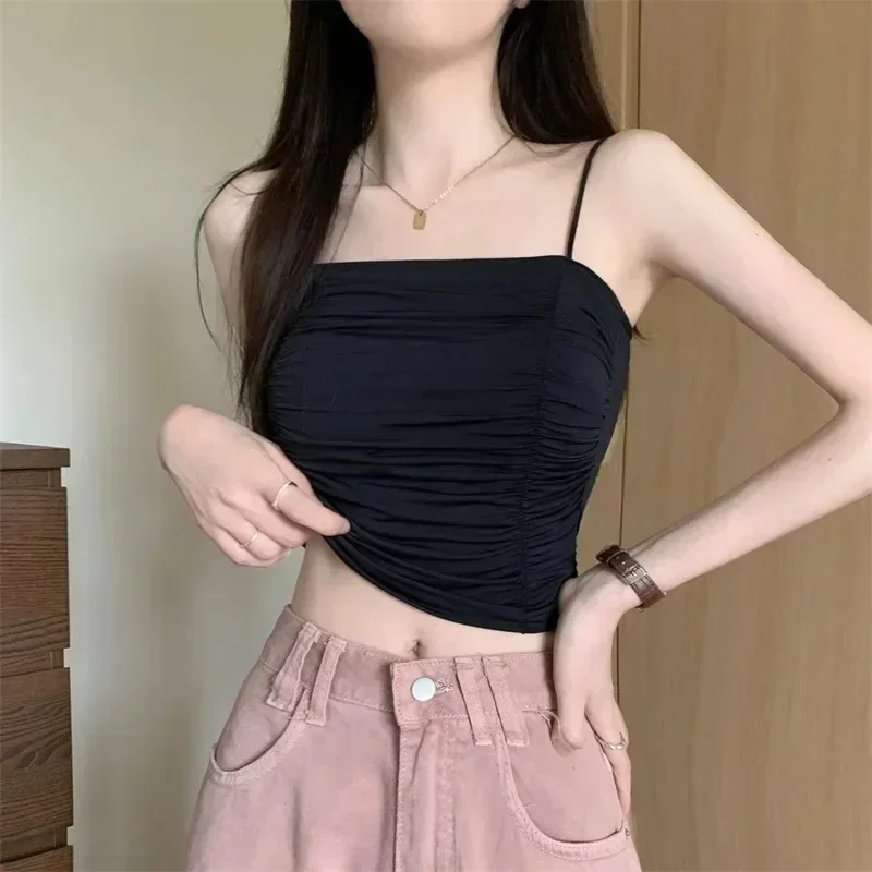 Топ женские сексуальные рубашки топы без рукавов для девочек с подтяжками белые