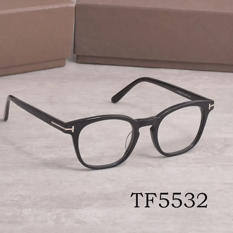 

Vintage Tom For Women Optical Eyeglasses Frames Forde Fashion Acetate Men Reading Myopia Prescription Glasses TF5532 With Case