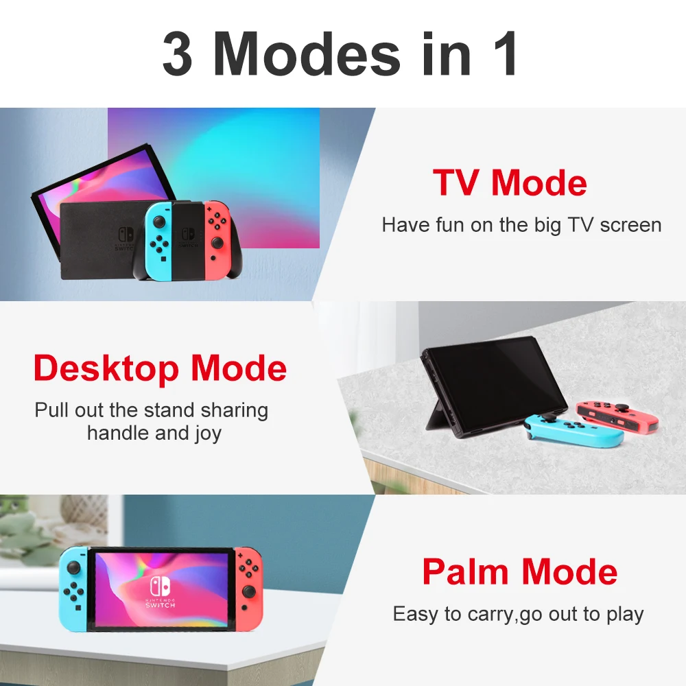 Nintendo Switch OLED Model Video Game Consoles 7 Inch OLED Touch Screen White set Blue and Red Joy Con set 64GB Internal Storage