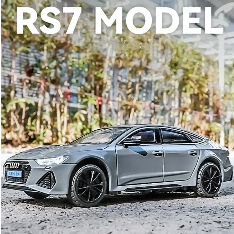 

1:24 Audi RS7 Sportback Alloy Die Cast Toy Car Model Wheel Steering Sound and Light Children's Toy Collectibles Birthday gift