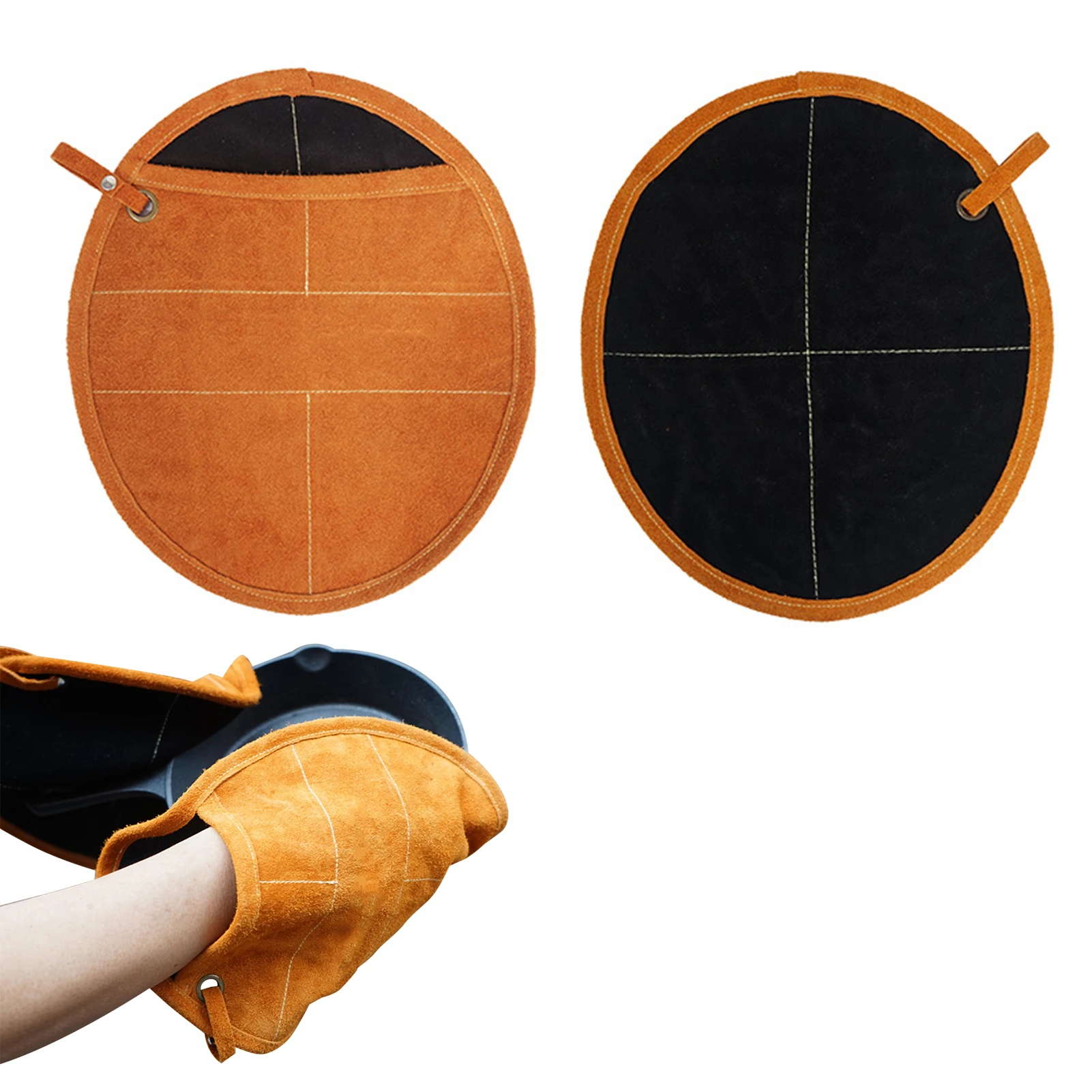 

Leather Pot Holder Pocket For Kitchen Mitt Bake Microwave Gloves Oven Mitts Insulation Pot-Pads BBQ Baking Tools Daily Cooking