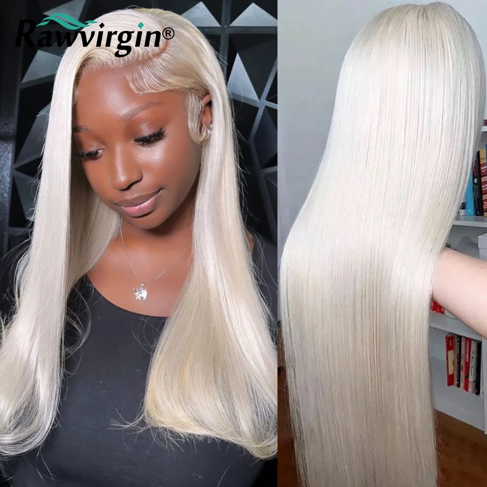 Ed Straight 13x4 Lace Front Human Hair Wigs For Women Grey White Hd Transparent Lace Frontal 613 Wig