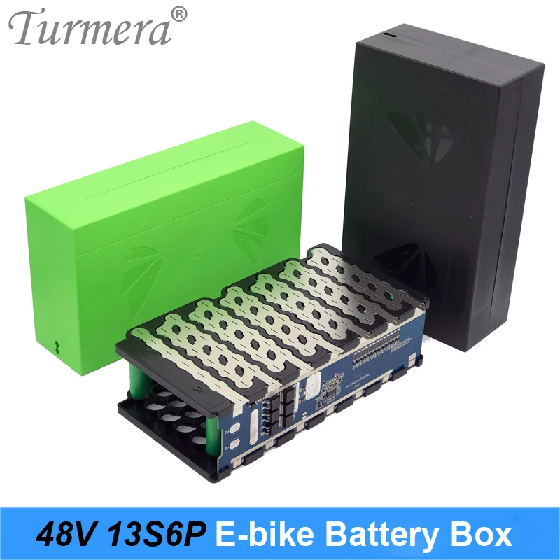 

Turmera 48V E-bike Lithium Battery Case with 20A BMS Board Include 13S6P 18650 Holder and Nickel for Electric Bike Battery Use