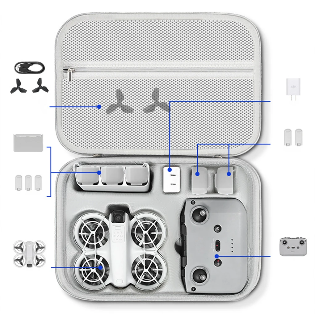 Фото Сумка для хранения для DJI NEO, интегрированный чехол для переноски, дорожный чемодан из искусственной кожи с плечевым ремнем, аксессуары для дронов №3
