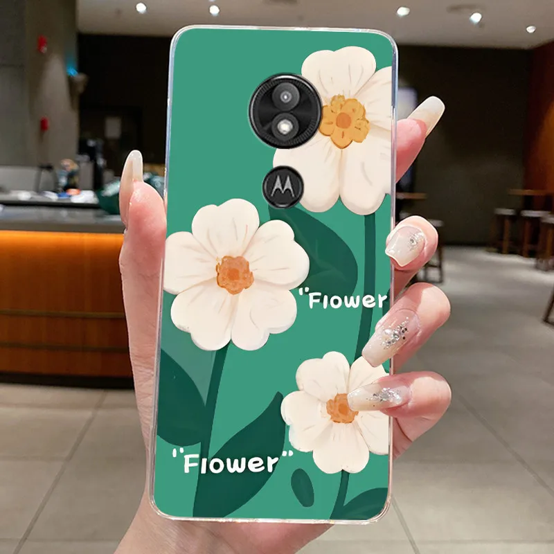 Фото Для Motorola Moto E5 Play E5 Plus Прозрачный роскошный чехол с бабочкой и модными цветами, мягкий чехол из ТПУ для MotoE5 e 5 Play Plus, чехол для телефона №3