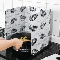 kitchen gas stove baffle plate aluminum foldable kitchen frying pan oil splash protection screen kitchen accessories