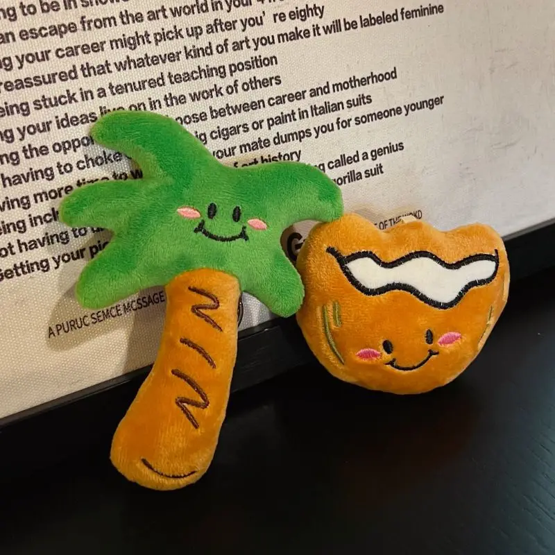 Милые кокосовые и деревья дизайн пара брелоков плюшевый брелок для двух забавных