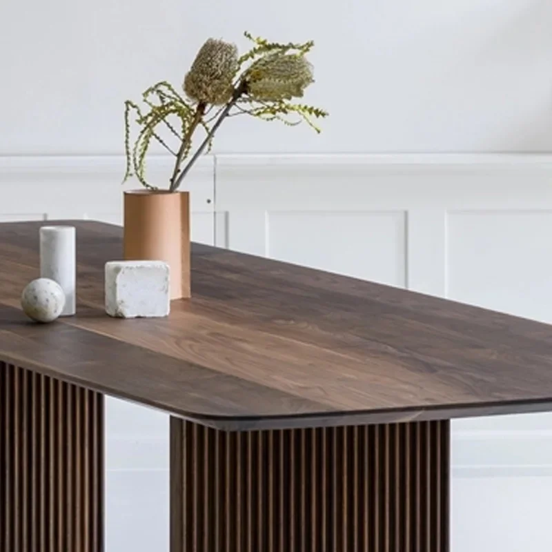 Скандинавский обеденный стол из массива дерева дизайн гостиной задний двор