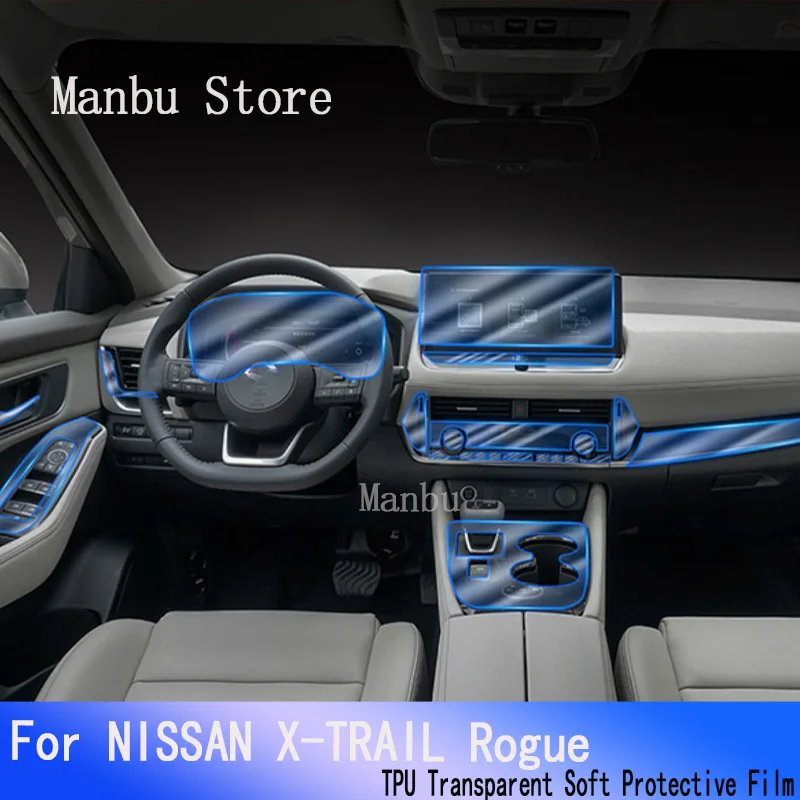 

For NISSAN X-TRAIL Rogue(2022)-Car GPS Navigation LCD Screen TPU Protective Film Protector Decoration Stickers