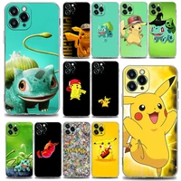 pikachu pokemon bulbasaur phone case for iphone 11 12 13 pro max 7 8 se xr xs max 5 5s 6 6s plus silicone case cover pikachu
