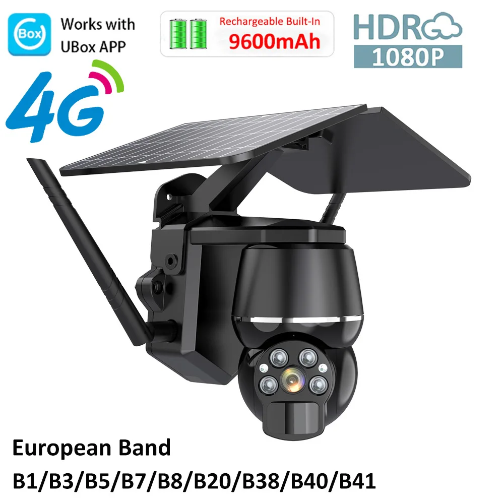 

4G Sim card 9600mAh Battery Outdoor PTZ Camera 6W Solar PIR Motion Detection CCTV Surveillance Security Camera Support EU Band