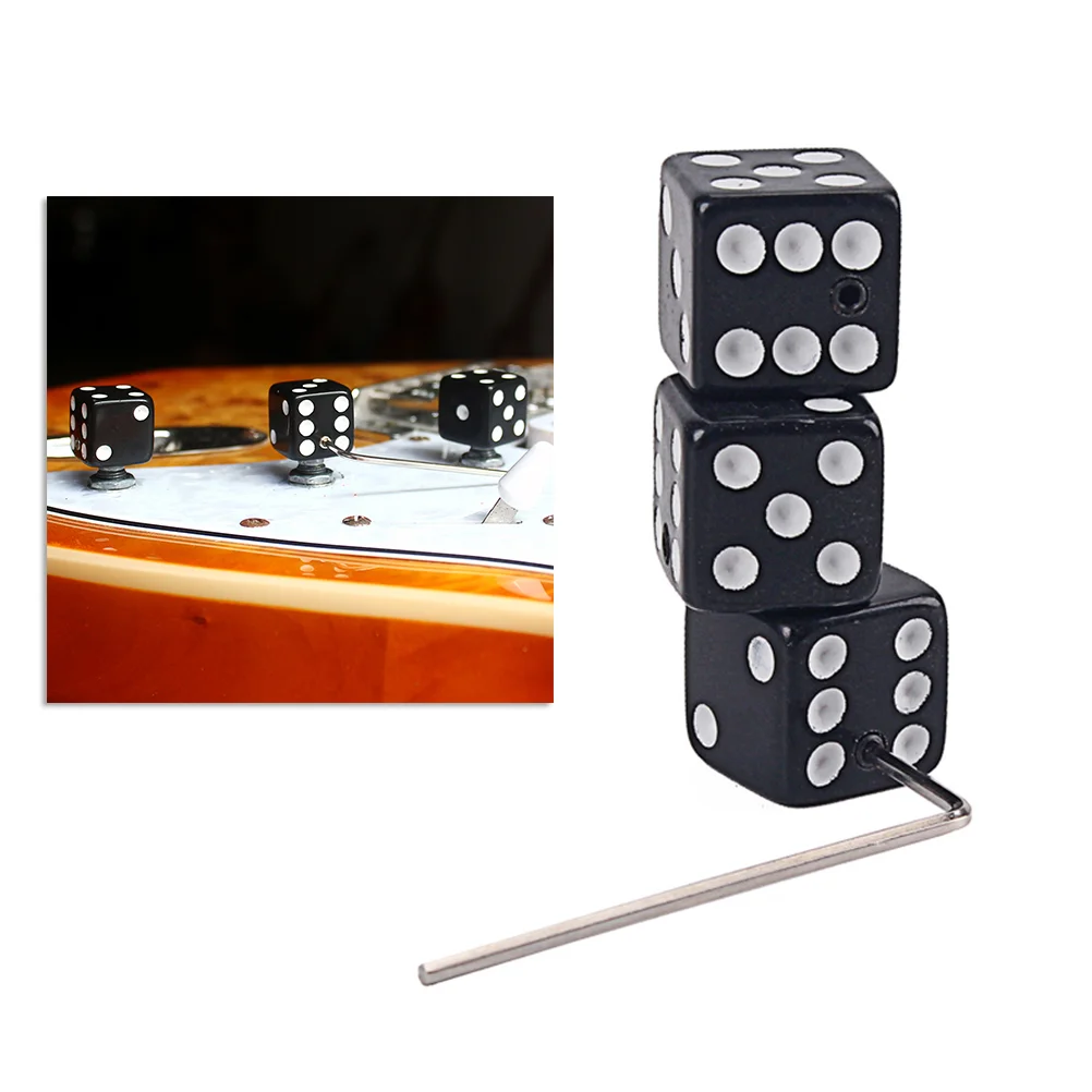 

Dice Shaped Control Knobs Fit Split Shaft Guitars (Black)