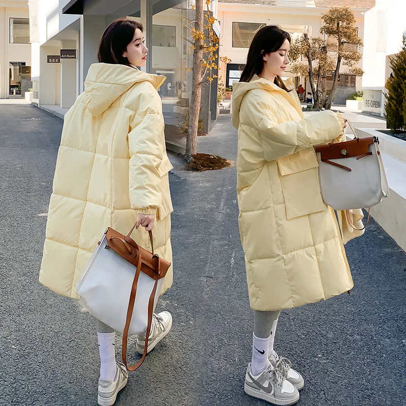 Parkas Women down Parkas Women Large Pocket Mid-Length Padded Coat Cotton-Padded Coat Thickened Coat Women Winter Coat Women