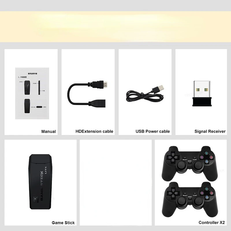 Винтажная мини-видеоигра 4K HD 64 с двумя беспроводными контроллерами для 10000 everdrive