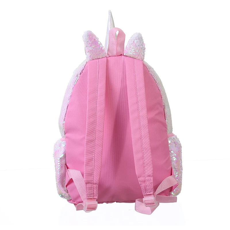 Unicorn Sequins Backpack For Girls Children Schoolbag Hologram Heart Love Bookbag Travel Bag Kawayi Kids Cartoon Bags 34*24*10cm