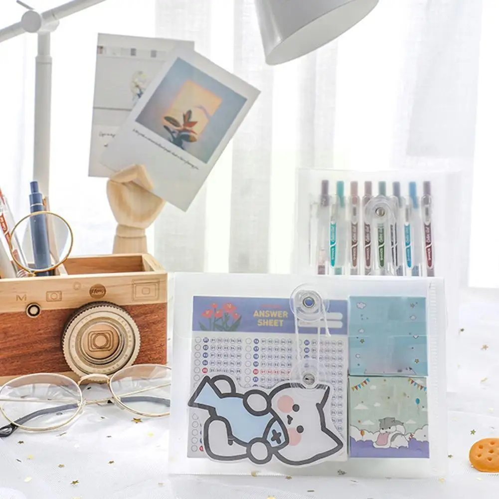 

1pc A6 Transparent File Bag Pp Waterproof Documents Note Student Storage Organizer Stationery File Filing Folders Bag Recei P0u1