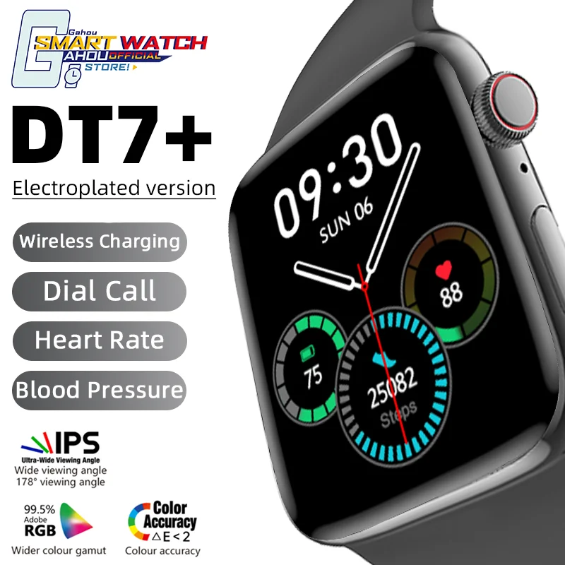 

2022 Smart Watch DT7 Plus Dial Call Electroplated Heart Rate NFC Men Women Smartwatch Series 7 IWO PK HD7 X22 Pro IWO 7