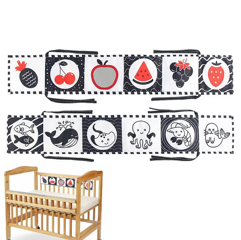 High Contrast Babies Book Black And White High Contrast Sensory Newborn Toys Babies Soft Cloth Book For Early Education Infant