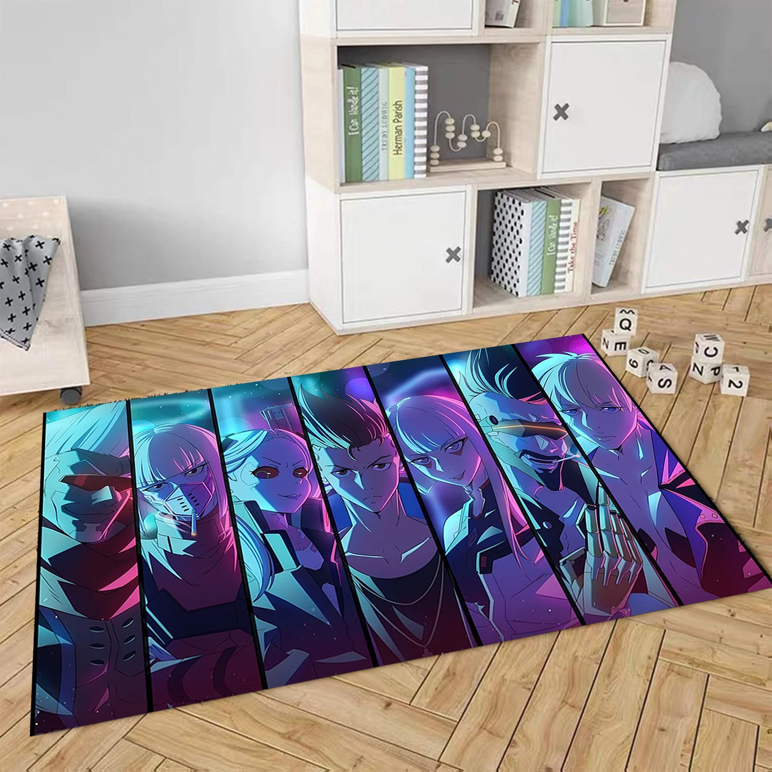 Anime Game C-Cyberpunk E-Edgerunners mat for Living Room Bedroom Home Sofa Decoration Balcony Washable Rug Decor