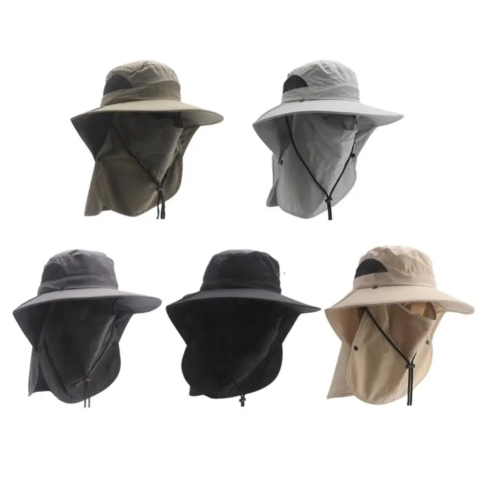 

1 Piece Detachable Sun Protection Polyester Fisherman Hat with Face Mask
