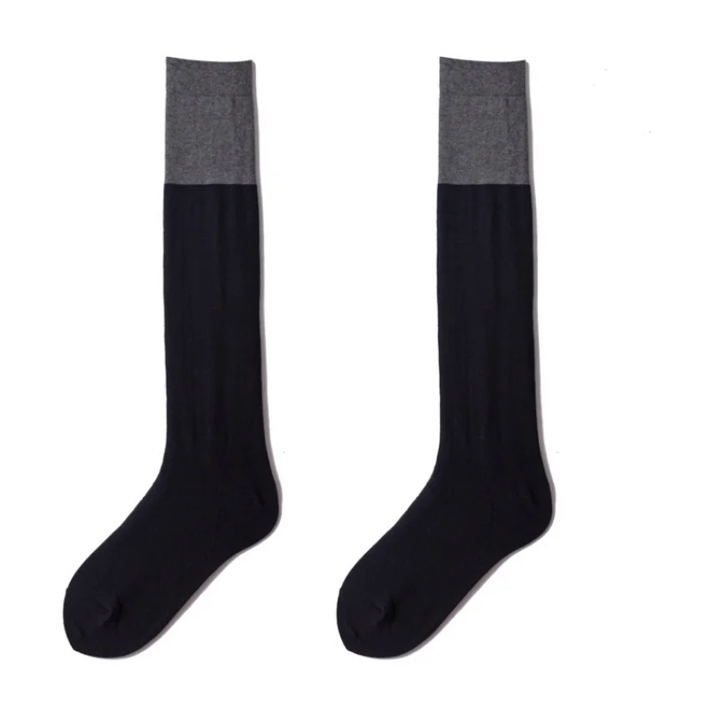 Solid Color Stitching Knee Length Socks Japanese and Korean Socks Long Tube Calf Socks Solid Color Thigh High Socks JK Socks