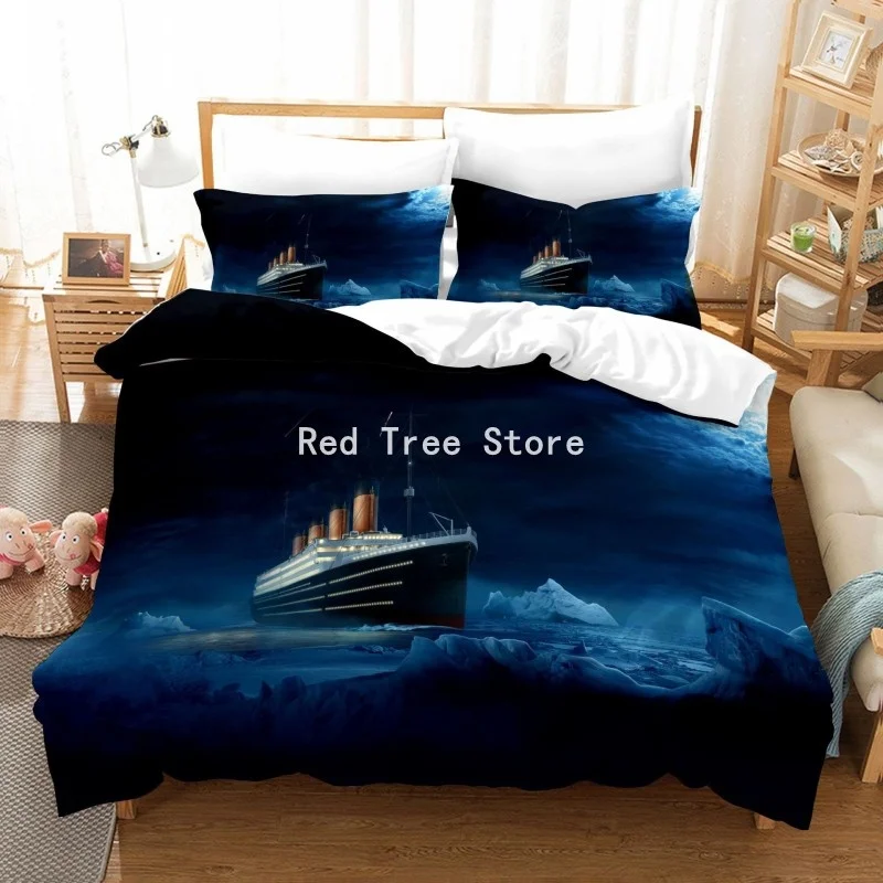 3D Print Jack and Rose Titanic Boat Comforter Bedding Set Designer Duvet Cover Sets King Queen Twin Full Size Couple Lover Gift