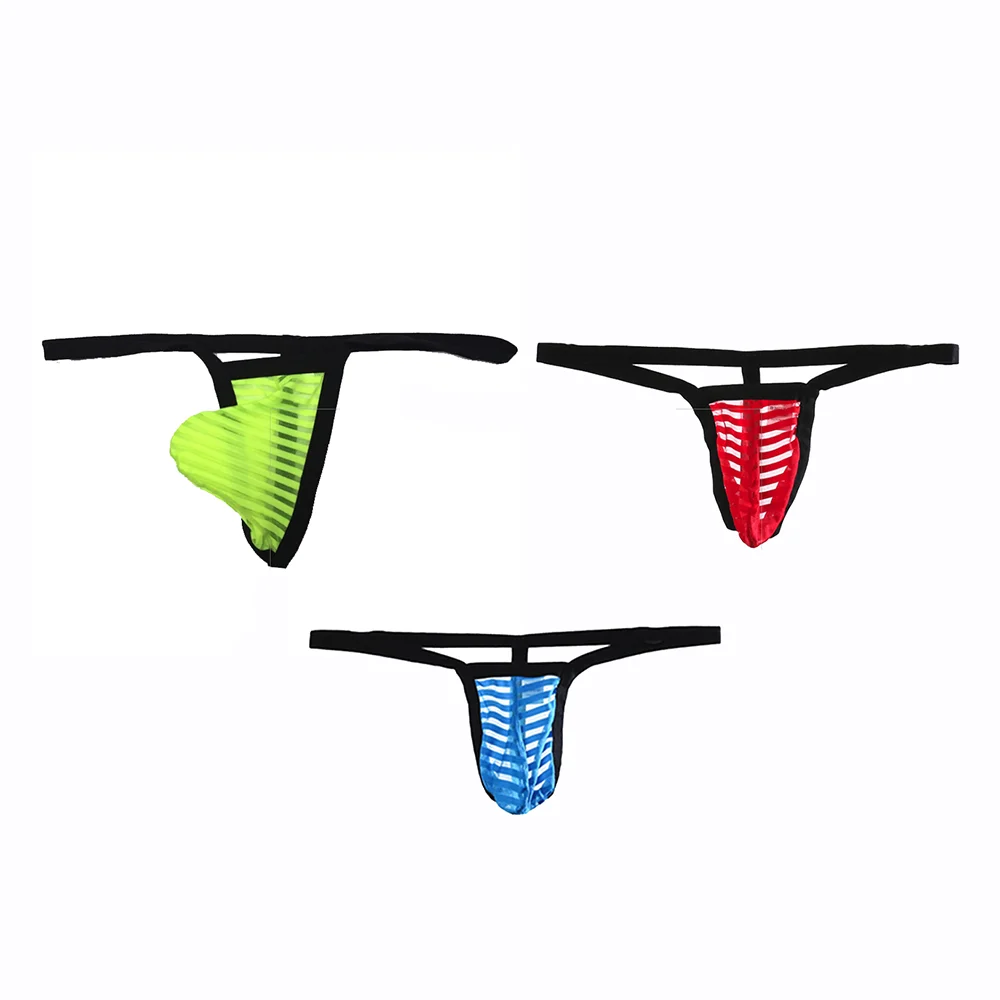 

Мужские прозрачные тонкие стринги в полоску и стринги, сексуальное нижнее белье с Т-образной спиной и низкой талией, мужское бикини, трусы, трусы