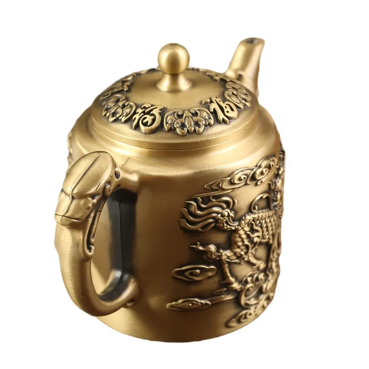 Латунный рельефный чайник с единорогом украшение для офиса креативный Wufu чайный