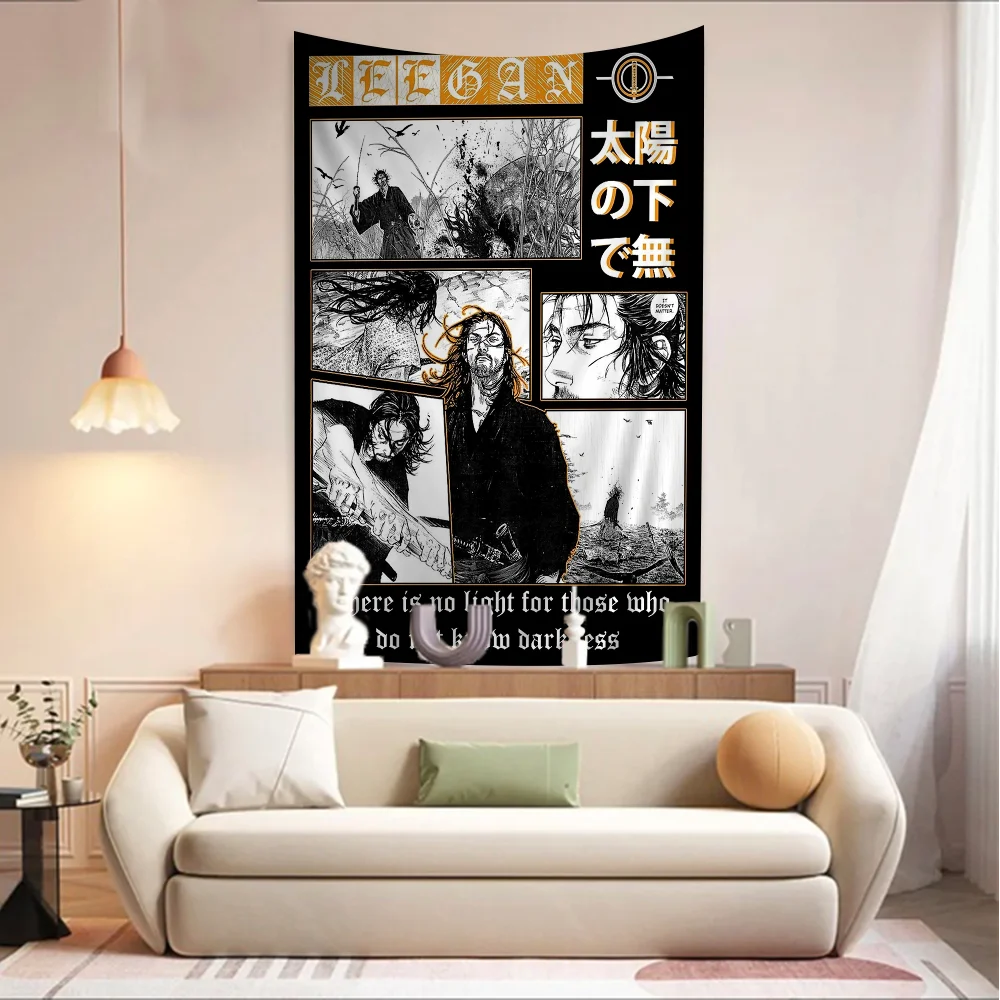 Японский самурай Мусаси Вагибнд Гобелен Полиэстер/Хлопок Вязаный Настенный