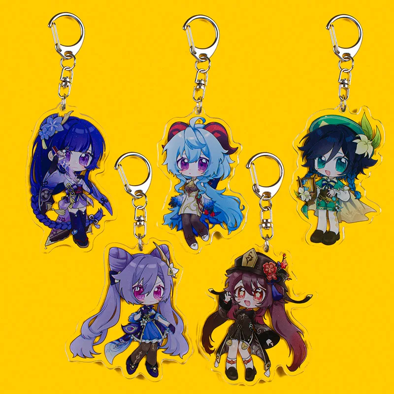 

Game Genshin Impact Kaedehara Kazuha Arataki Itto Klee Shen He Key Chains Two-sided Keychain Cosplay Acrylic Pendant Keyring