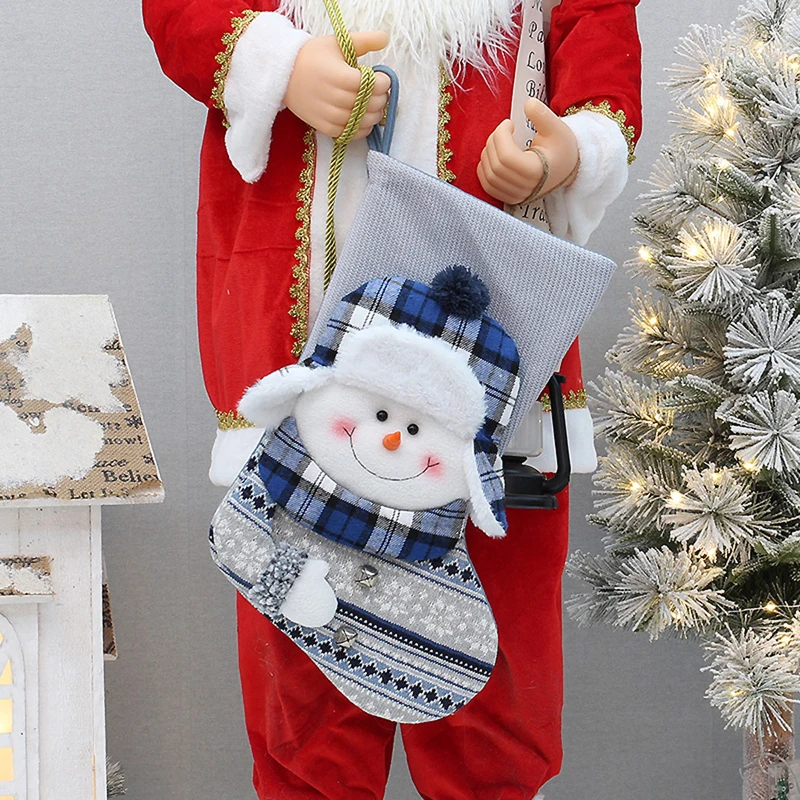 Рождественские чулки мультяшный снеговик кукла носок подарочная сумка для