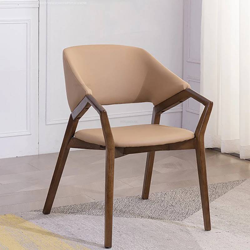 

Итальянские обеденные стулья из цельной древесины, простой домашний обеденный стул со спинкой, кухонная мебель, Роскошное дизайнерское кресло для столовой