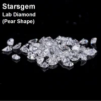HPHT Lab Grown Diamond 0.3ct Pear Shape Brilliant Cut 0.035ct-0.59ct  DEF Color VS Clarity Loose Gemstone 1Carat/Bag