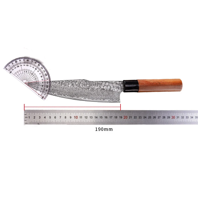 Нож шеф-повара 7 5 дюйма лезвие из дамасской стали деревянная ручка острый