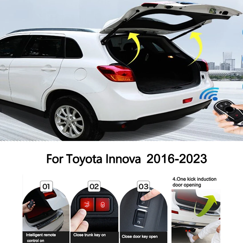 

Для Toyota Innova 2016-2023, Модифицированная электрическая задняя дверь, модификация автомобиля, автоматический подъем, задняя дверь, Электрический багажник