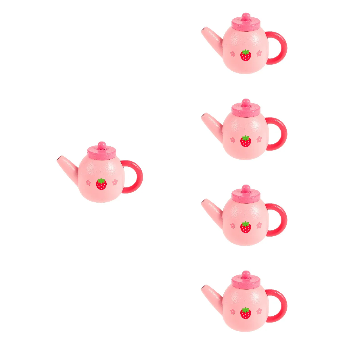 

5 Count Play House Kitchen Utensils Kettle For Mini Miniature Water Cecilia Photo Prop Model Wood Pretend Small Pot