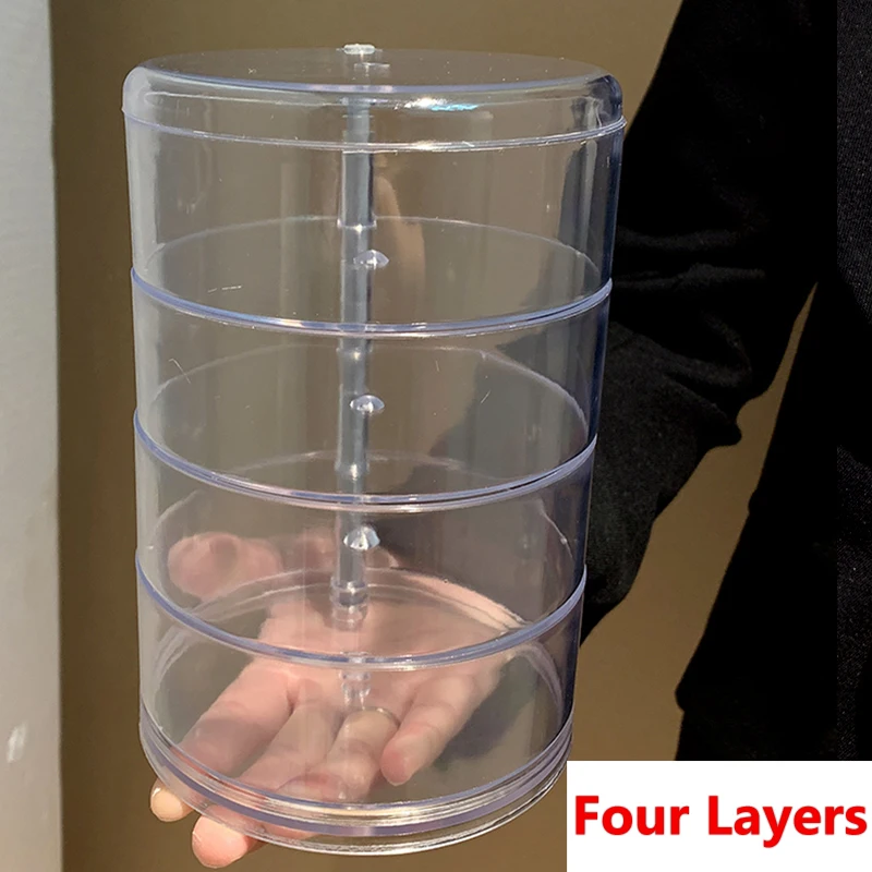 

Прозрачная вращающаяся пылезащитная шкатулка для драгоценностей, многослойный браслет, серьги, шпилька, стеллаж для выставки товаров ювелирных изделий, коробка для хранения, органайзер, чехол
