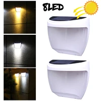 aisitin led solar garden fence step wall lamp outdoor wiring free waterproof yellow and white decorative lighting