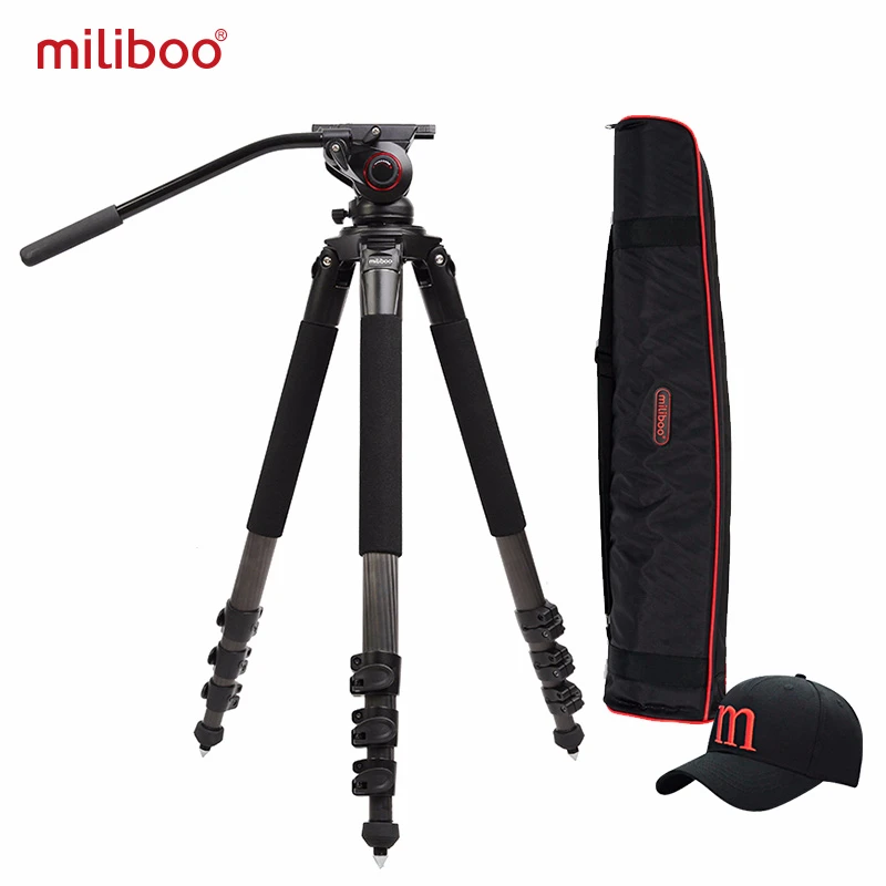 

Miliboo MTT702B Портативный штатив из углеродного волокна для профессиональной видеокамеры/DSLR штатив с гидравлической шаровой головкой
