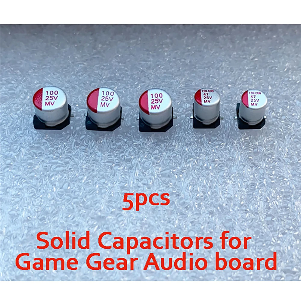 

5pcs High Quality Audio Board Solid Capacitor Replacement Solid Capacitor For Game Gear Repair Parts