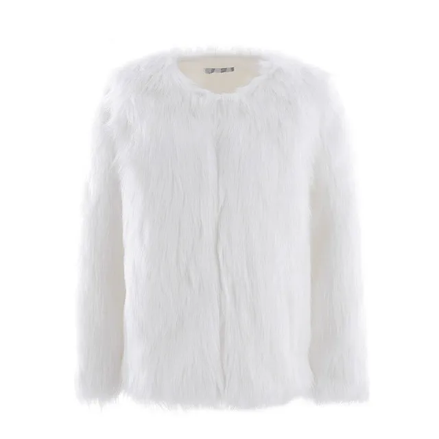 Women's Leather Fur Coat Winter Warm Imitation Fur Imitation Fox Fur Jacket Women Faux Fur Coat