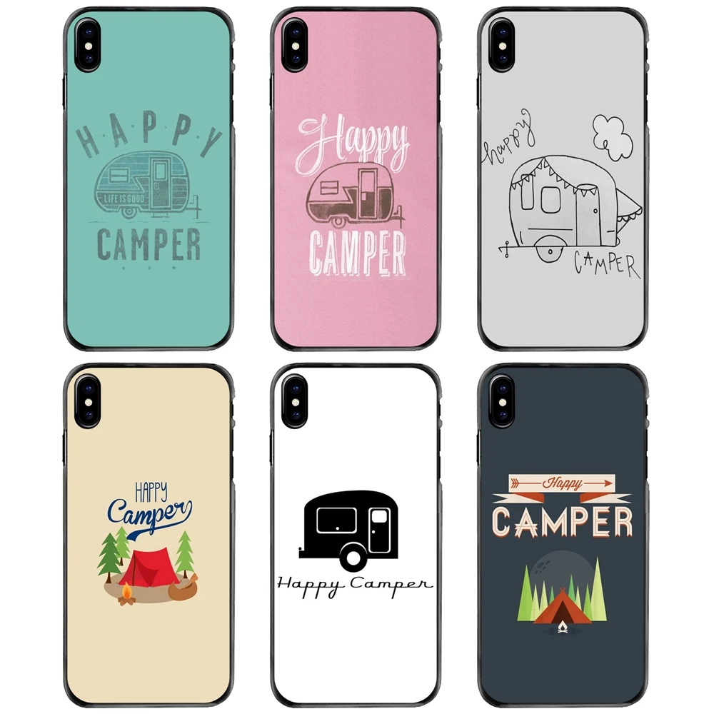 

Hard Phone Case Colorful Happy Camper Pastel Poster For Apple iPhone 11 12 13 14 Pro MAX Mini 5 5S SE 6 6S 7 8 Plus 10 X XR XS