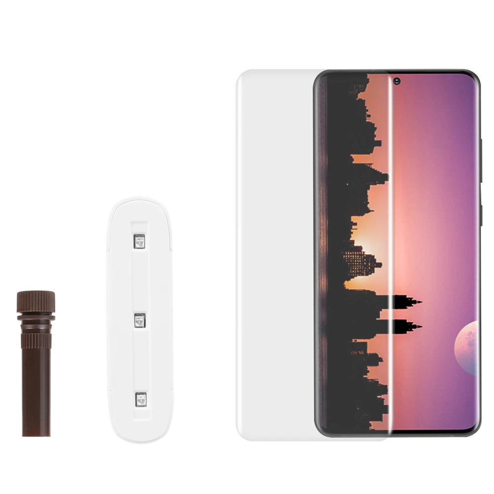 

UV Glue Tempered Glass Screen Protector Film For Samsung Galaxy S8 S9 S10 S20 Plus Note 8 9 10 20 21 22 Ultra 9H Hardness